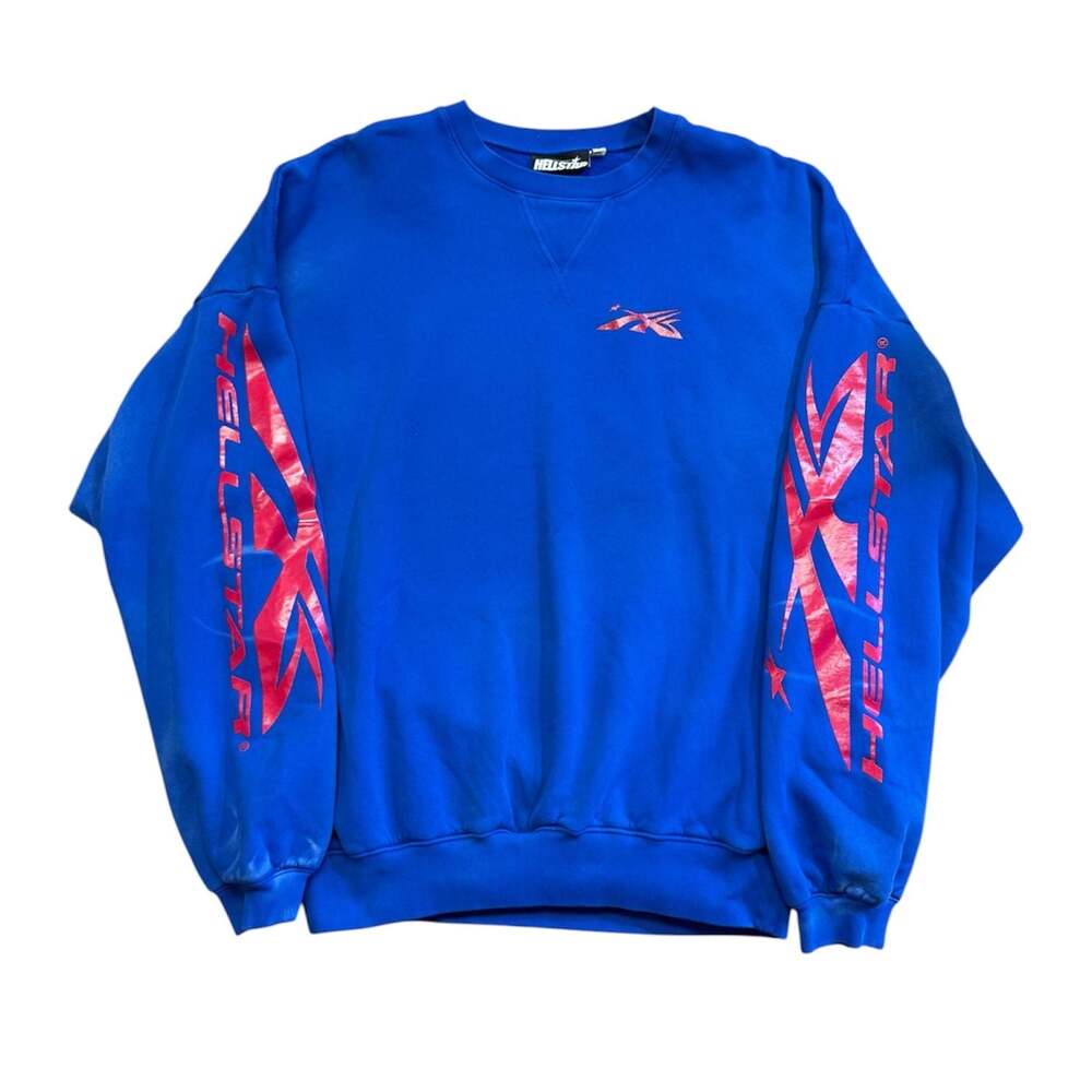 Hellstar Sport Crewneck Sweatshirt in Blue/Red